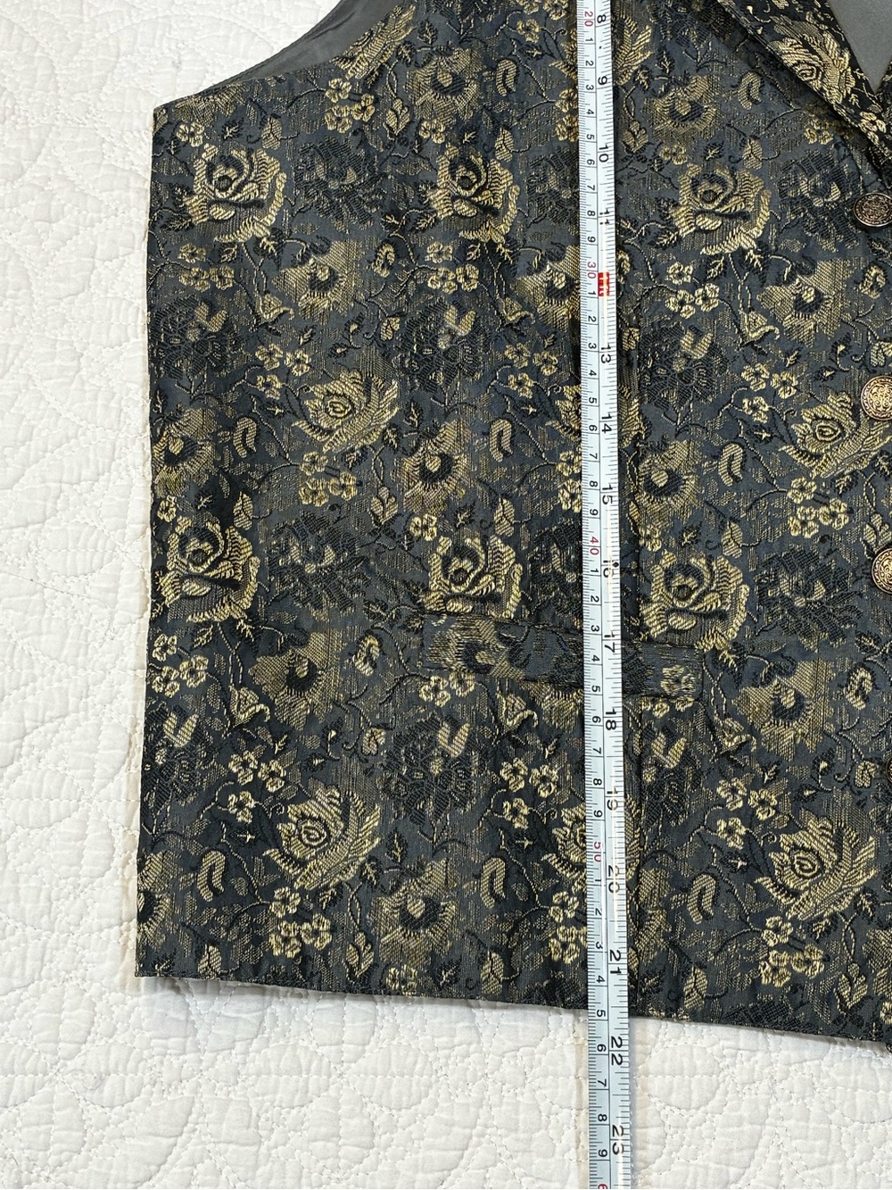 Scully Rangewear Bisbee Floral Brocade Tapestry Vest Western L Blue Gold NWT - Picture 6 of 9